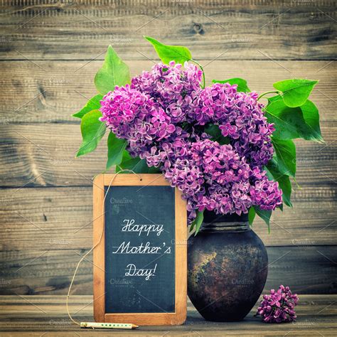 Lilac Flowers Happy Mothers Day High Quality Holiday Stock Photos
