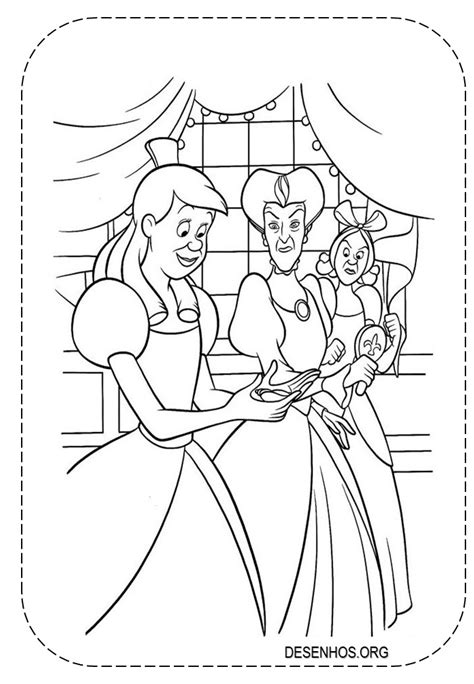 154 Desenhos Da Cinderela Para Colorir