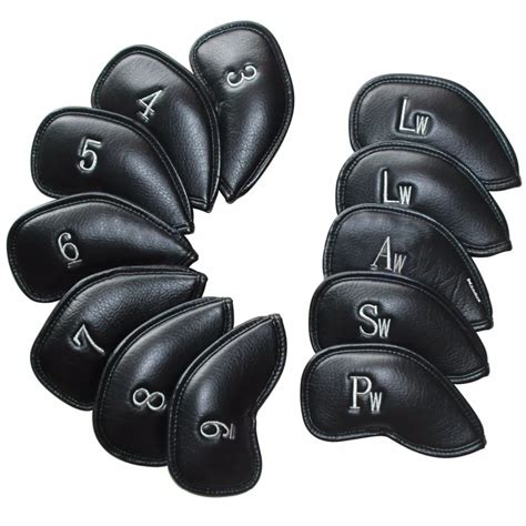 12pcsset Andux Pu Leather Golf Club Iron Head Covers Golf Headcover