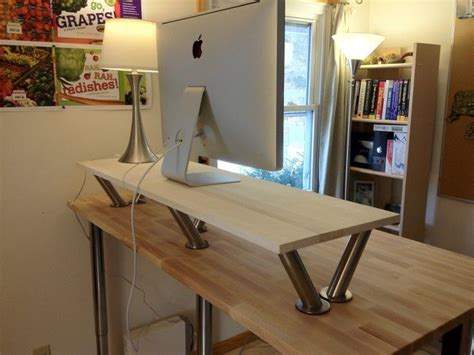 Ikea Standing Desk Hack Designed By Brown Wooden Standing Desk Hack