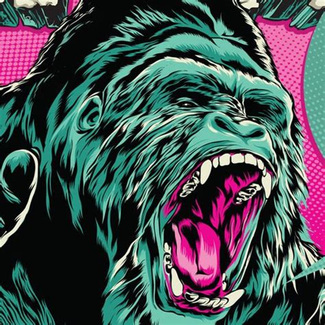 Mark Roaring Silverback Gorilla Art Poster Etsy