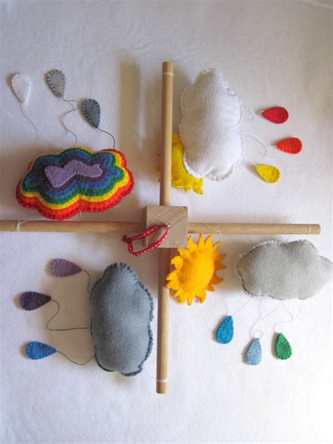 Rainbow Felt Mobile Wool Felt Baby Mobile For By Gracesfavours