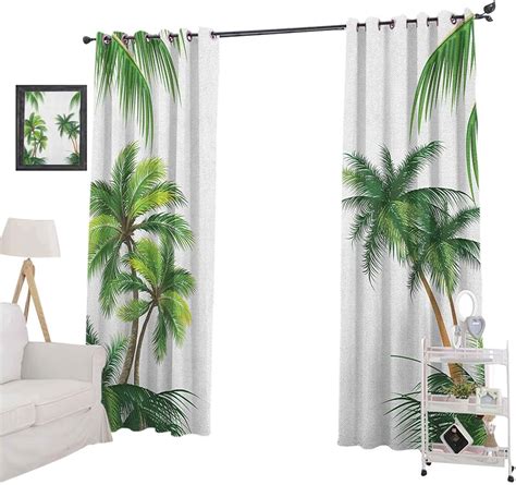 Yuazhoqi Tropical Blackout Curtains For Bedroomcoconut Palm Tree Nature