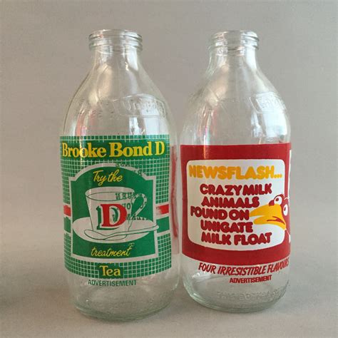 Vintage Milk Bottle Set In Carry Frame 1970s