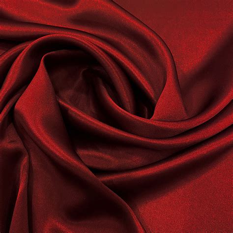 Tissu Satin 100 Soie Rouge Bordeaux — Tissus En Ligne