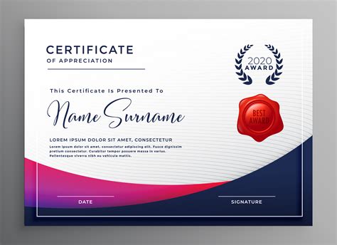 Company Certificate Template Elegant Design Download Free Vector Art