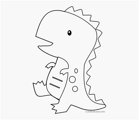 Dinosaurs Clipart Black And White Cute Dinosaur Coloring Page Free