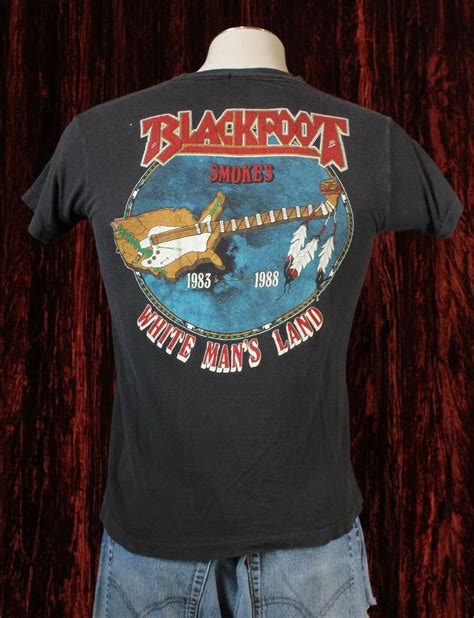 Vintage Blackfoot Concert T Shirt 1983 88 Siogo Medium Black Shag