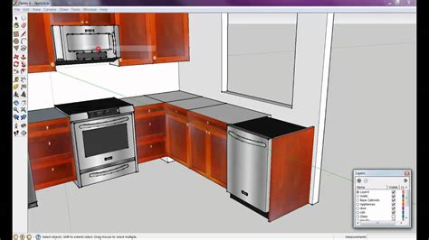 Add colors on cabinets, walls, countertops or floor. How to draw a kitchen with free software 6 of 8 - YouTube