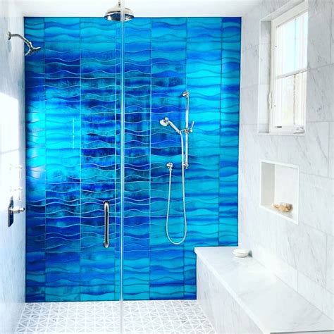 Blue Ocean Blue Bathroom Tiles Design Bathmro