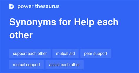 Help Each Other Synonyms 89 Words And Phrases For Help Each Other
