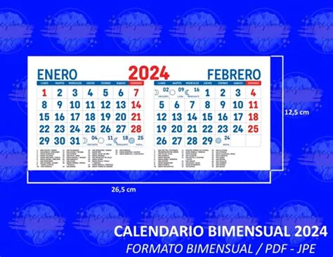 Calendario Bimensual 2024 Archivo Digital Cuotas Sin Interés