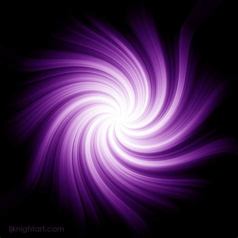 Purple And White Glowing Swirl Abstract Lj Knight Art