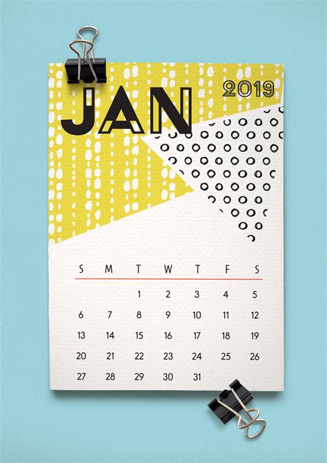 Free Mini Calendar 2019
