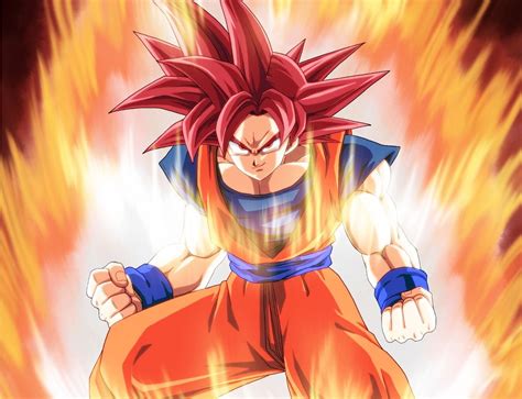 In fact, goku and his super saiyan god is most easily recognized by its fiery red glow and the fiery red hair they possess. Super Saiyan God - Dragon ball AF Wiki