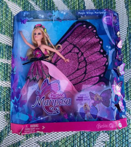 Barbie L Magic Wings Mariposa Butterfly Mattel Doll New In