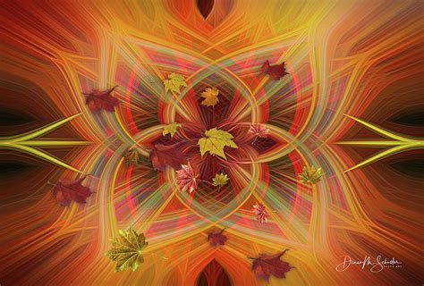 Magical Autumn Leaves Abstract Digital Art By Diane Schuster Fine Art