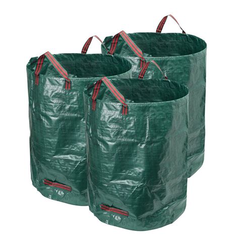 Hyindoor 3 Pack 120l Garden Waste Bags Leaves Grass Waste Bag With