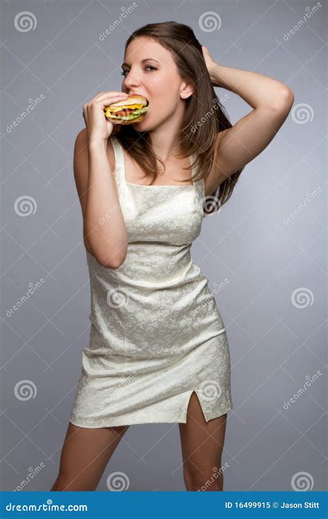 Femme Sexy D Hamburger Image Stock Image Du Filles Fond