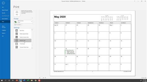 Printing Your Outlook Calendar Youtube