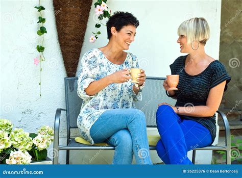 Woman Friends Chatting Stock Photo Image Of Outdoors