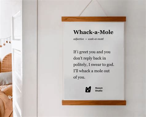Whack A Mole Definition Printable Art