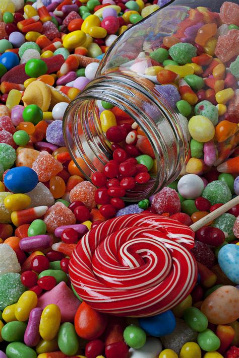 Candy Jar Spilling Candy Photograph By Garry Gay