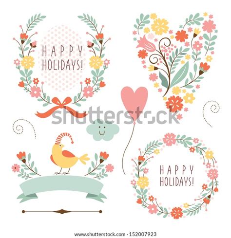 Banners Floral Frames Graphic Elements Stock Vector Royalty Free