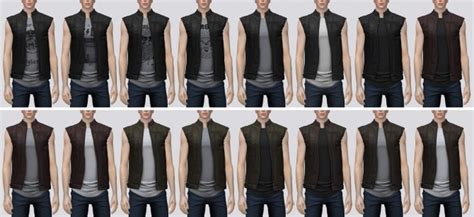 Leather Vest Darte77 Custom Content For Ts4 Sims Sims 4 Male Images