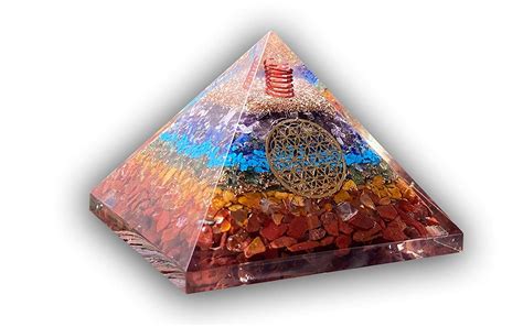 Seven Chakra Orgone Pyramid 7 Chakra Orgonite Pyramid