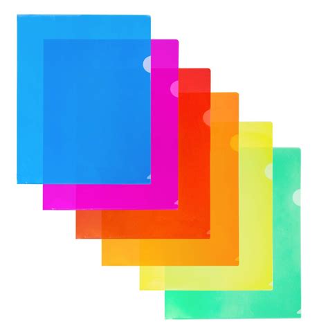 Buy Dunwell Clear Colored Plastic Folders 12 Pack Assorted 6 Colors
