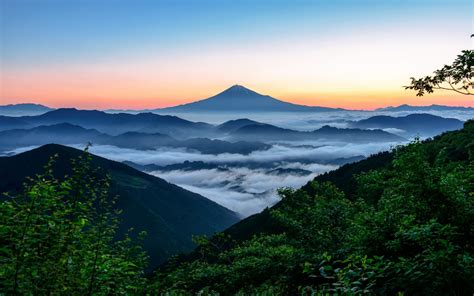 Sfondi Giappone Paesaggio Foresta Montagne Monte Fuji Collina