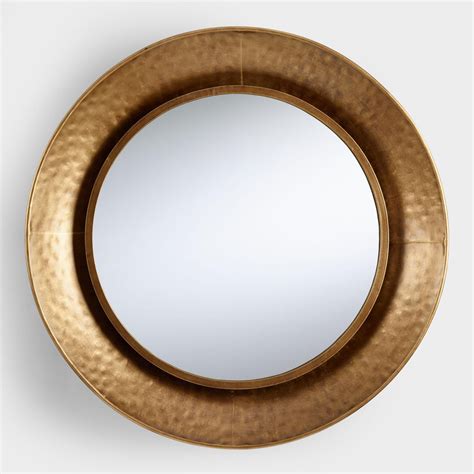 Hammered Gold Round Mirror Round Gold Mirror Round Mirrors Gold