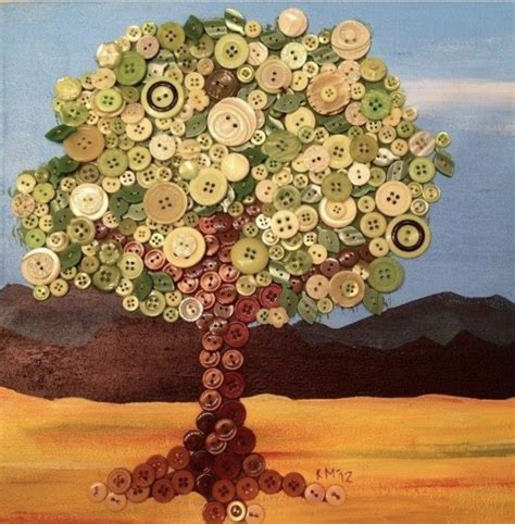 Pin By Ronna Farley On Art In 2020 Button Tree Art Button Tree