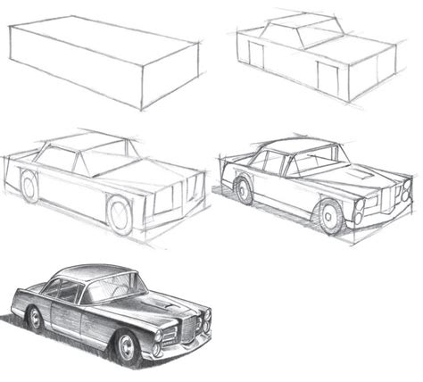 Step By Step Drawing A Simple Automobile Perspective Drawing