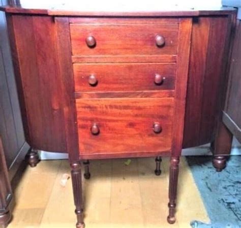 Antique Mahogany Wood ~ Martha Washington Sewing Cabinet ~ 3 Drawers