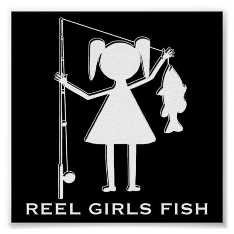A Girl Holding A Fishing Pole With The Words Reel Girls Fish In White