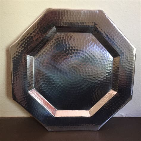 Hammered Aluminum Octagonal Serving Tray