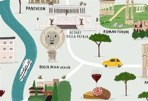 Personalised Rome Map Print By Alex Foster Illustration