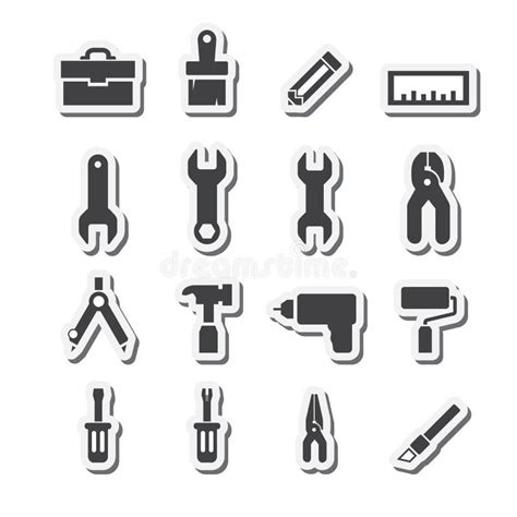 Tools Icon Set Stock Vector Illustration Of Hammer Spanner 45557250