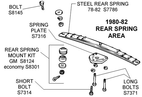 1980 82 Rear Spring Area Diagram View Chicago Corvette Supply