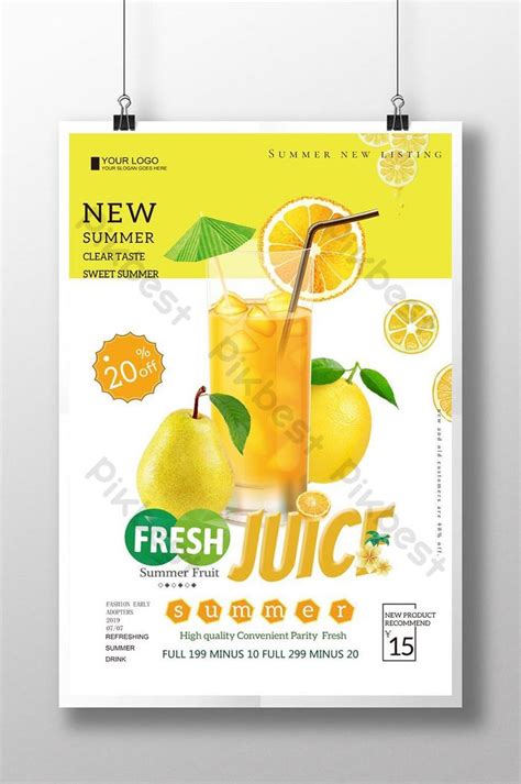 Fresh Fruit Juice Drink Poster Psd Free Download Pikbest