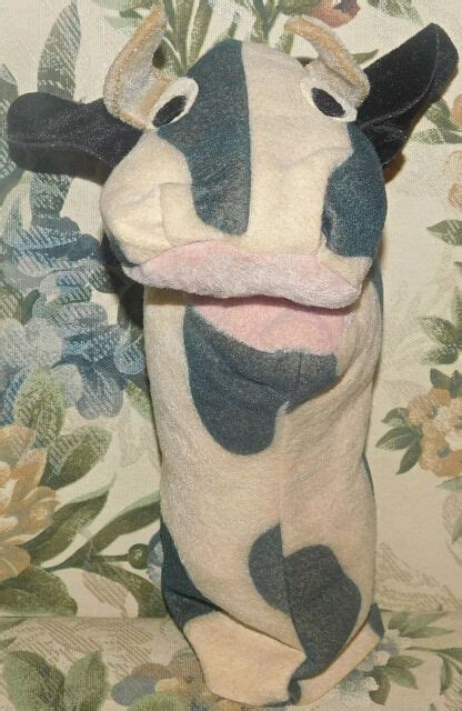 Baby Einstein Cow Puppet Plush 11 Vintage Rare Toy Made In Usa Bull