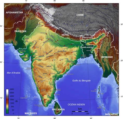 India Topographic Map Maps Of India