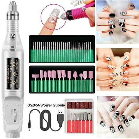 Nail Polisher Power Manicure Care Tool Electric Nail Drill Bits Set Pen