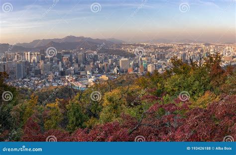 Panoramic View Of The City Seoultaken From N Seoul Tower City Skyline