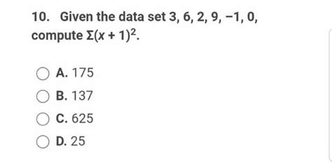 Solved 7 Use The Following Data Sample To Answer The