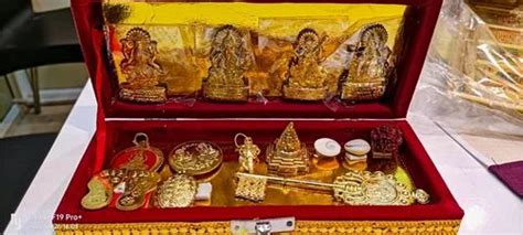 Golden Brass Dhan Barsha Kuber Bhandari Yantra Set Heavy Size Mm At Rs Piece In Cuttack