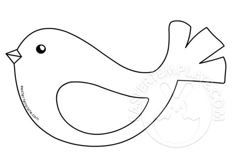 Simple Bird Templates Coloring Page Easter Template