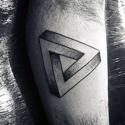 60 Penrose Triangle Tattoo Designs For Men Impossible Tribar Ideas